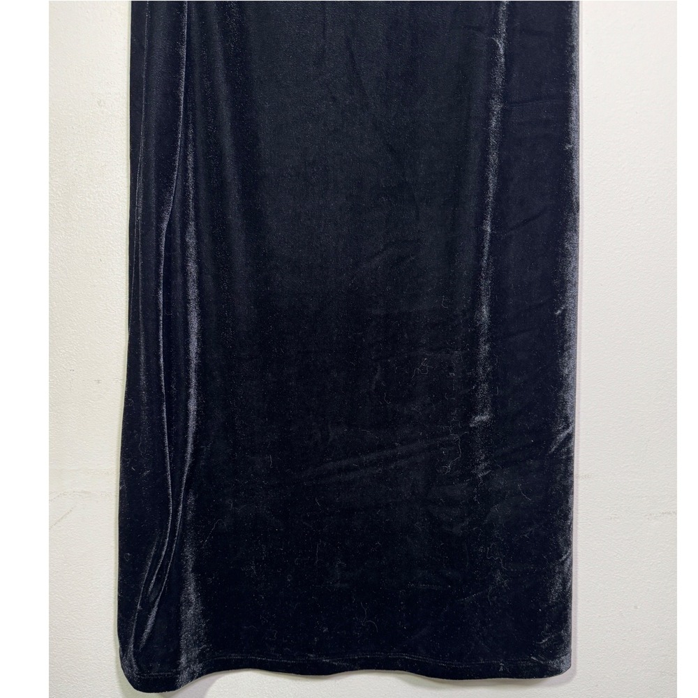 Max Studio Women's Black Velvet Maxi Skirt Sz S Goth Witchy Vamp Dark Academia - Picture 9 of 13